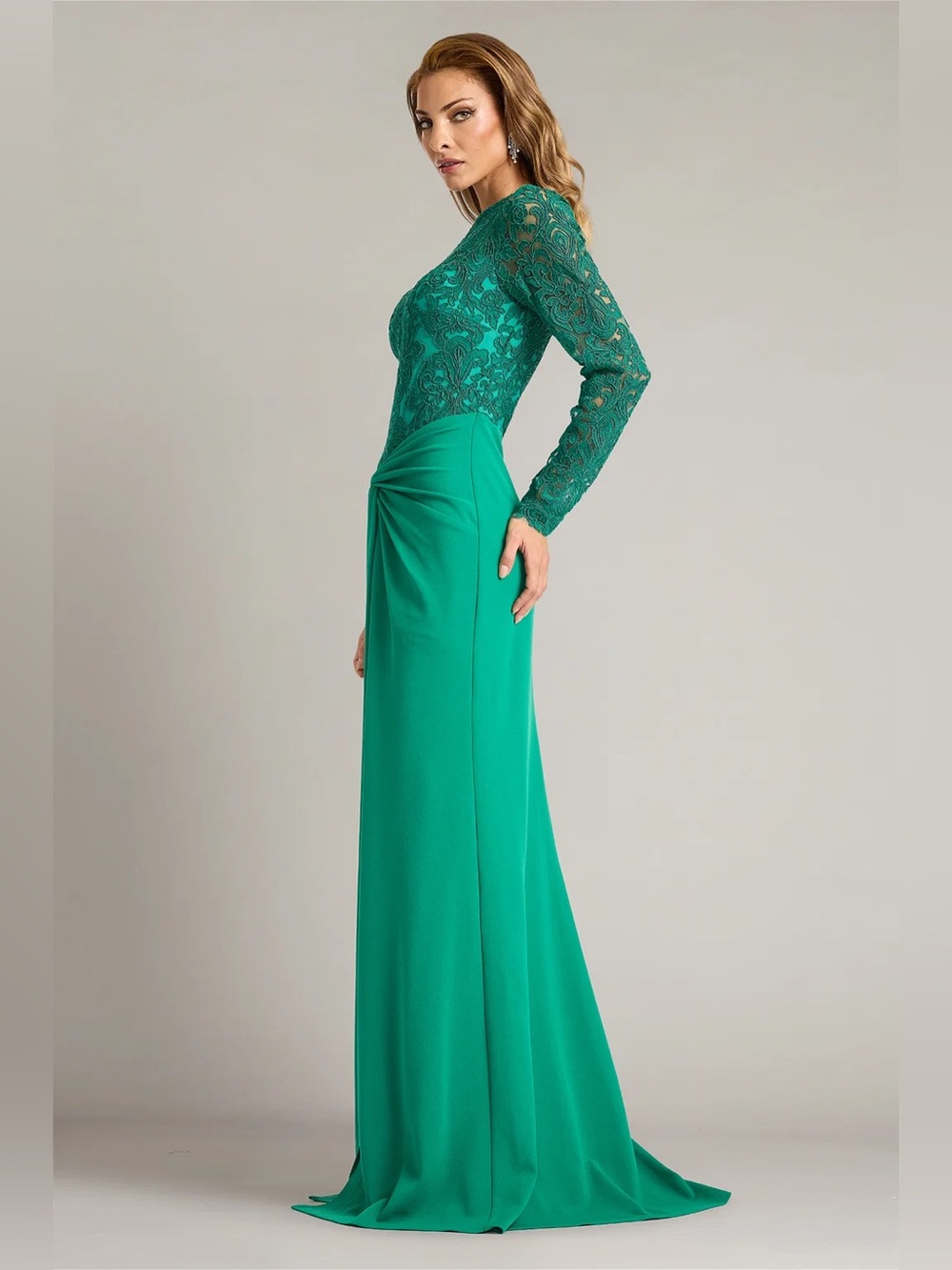 TADASHI SHOJI - LYSANDRA EMBROIDERED CREPE GOWN - Picture 4 of 8